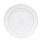 Prato Fundo 21,5cm Sopa Monâco Porcelana Borda Prateada Branco Wolff Luxo