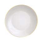Prato Fundo 22cm Porcelana Tramontina Anna Filete Borda Dourada Sopa