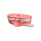 Prato Fundo Com Divisória E Colher Funny Meal Rosa Multikids Baby - BB054