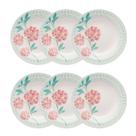 Prato Fundo de Cerâmica 22 cm Estampa Donna Bloom 6 Unidades - Biona 102490