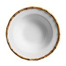 Prato Fundo de Cerâmica Branco Borda de Bambu Grossa Flat Scalla 22cm Prato Fundo de Cerâmica Branco Borda de Bambu Grossa Flat Scalla 22cm