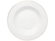 Prato Fundo de Porcelana Branco e Dourado Redondo 22cm Hauskraft Royal