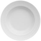 Prato Fundo Redondo 23,5cm Porcelana Relevo Chevron Germer Branco Mesa Posta