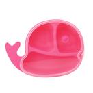 Prato Infantil Baleia com Tampa Rosa Livre de BPA