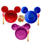 Prato Infantil Bowl Dividido + Colher Silicone Bebê Kit