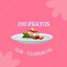 Prato isopor com 200 unidades 15 cm de diametro para bolos, sobremesas