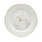 Prato jantar redondo coelho branco 27cm ceramica tok da casa