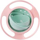 Prato mágico giratório para bebês com giro 360º - verde com rosa