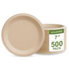 Prato Pacote Harvest Pack, pratos de papel compostáveis descartáveis redondos de 7 polegadas x500