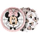 Prato Papel Minnie Mouse Rosa C/8 Regina