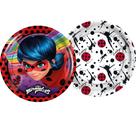 Prato Papel Redondo 18 Cm Ladybug Core 12 Unidades - Regina - Prato Papel Redondo 18 Cm Ladybug Core 12 Unidades - Regina -