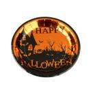 Prato Papel Tema 18cm Happy Halloween Metalizado - 10 unid