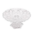 Prato Para Bolo 30 Cm De Cristal Com Pé Diamond Lyor