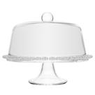Prato para Bolo com Pé e Tampa Coração 25,5cm x 29cm Cristal Prato para Bolo com Pé e Tampa Coração 25,5cm x 29cm Cristal