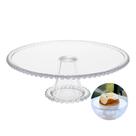 Prato para Bolo de Cristal com Pé Pearl Bolinha Wolff 31cm