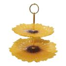 Prato para Bolo e Doces 2 Andares Vidro Girassol 28 e 22cm