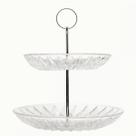 Prato para Bolo e Doces Cristal Diamond 2 Andares 24,5 e 19,5cm e Brinde Lyor