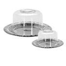 Prato para Bolo e Queijo Inox c/ Tampa Acrilico 2un Viel Prato para Bolo e Queijo Inox c/ Tampa Acrilico 2un Viel