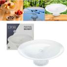 Prato Para Bolo E Sobremesas Em Vidro Com Pé Transparente Wave Lyor