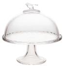 Prato para Bolo Queijo Cristal Bird 19x19x19cm Wolff