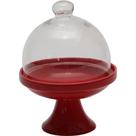 Prato Para Bolo Vermelho Com Pé E Tampa 11X15cm Bon Gourmet