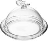 Prato para Doce com Tampa Butterfly 15cm x 10cm Cristal - Wolff