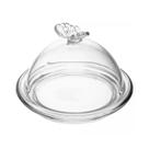 Prato Para Doce Com Tampa Butterfly 15cm X 15cm X 10cm Cristal