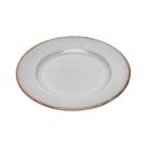 Prato para sobremesa de ceramica linear cinza 20cm