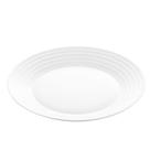 Prato Para Sobremesa de Vidro Opalino Harena Branco 19cm