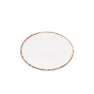Prato Para Sobremesa Resistente De Melamina Branco Borda Bambu 22cm - Wolff