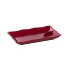 Prato Para Sushi Retangular 11,5x19,5 Vermelho em Policarbonato Linha Profissional Cook VEM