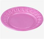 Prato Plástico Descartável Bompack 15cm Rosa-festas com10 unidades