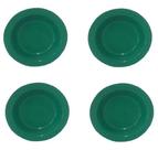Prato Plástico Merenda Escolar 21 cm Verde - 12 Pçs