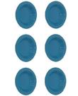 Prato Plástico Merenda Escolar Azul 21 cm - 25 Pçs