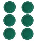 Prato Plástico Merenda Escolar Verde 21 cm - 100 Pçs