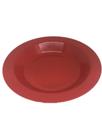 Prato Plástico Merenda Escolar Vermelho 21 cm - 100 Pçs