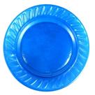 Prato Plástico Raso 15cm Azul Escuro Com 10 Unidades Louri Festas