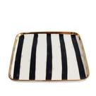 Prato Porcelana Quadrado P&B com Dourado 21X2cm - We Make