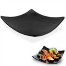 Prato Quadrado Concavo Kampai Japonês 15 cm Black de Melamina Kit c/ 3 Unids