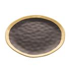 Prato raso 25 cm de porcelana preto e dourado Dubai Wolff- 18064