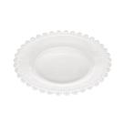 Prato Raso 28cm Borda Enfeitada Flores Daisy De Cristal De Chumbo Para Servir Almoço Jantar Sobremesa Sousplat Redondo Decorativo De Mesa