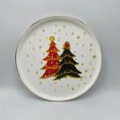 Prato Raso Bosque Encantado com Fio de Ouro 28cm Scalla