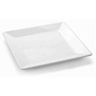 Prato Raso branco Quadrado Melamina Pequeno 20cm Restaurante