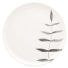 Prato Raso De Cerâmica 26Cm Flat Samambaia Branco Oxford