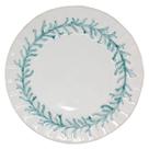 Prato Raso de Cerâmica Coral Relevo Turquesa 26cm