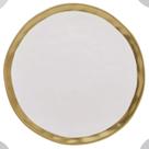 Prato Raso de Porcelana Branco e Dourado 6un Dubai
