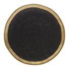 Prato Raso De Porcelana Preto e Dourado 25,5Cm Dubai Wolff