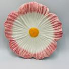 Prato Raso Flor Cerâmica Rosa 27,5x27,5cm