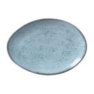 Prato Raso Jantar Refeição 31cm Oval Orgânico Breeze Azul Cerâmica Porto Brasil