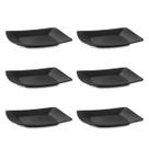 Prato Raso Lanche Preto 18cm Plastico Solido BPA Free 6un